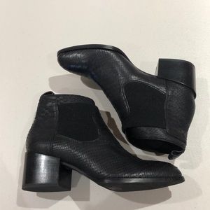 EUC Calvin Klein Jeans Croco Embossed Leather BootiesSize10